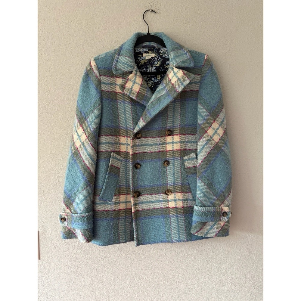 Sundance Catalog Blue Double Breasted Courtney Peacoat Jacket Womens Small